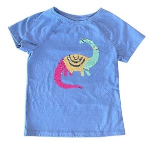 Girls Sequin Dinosaur Shirt, Cat & Jack, M (7/8), Blue
